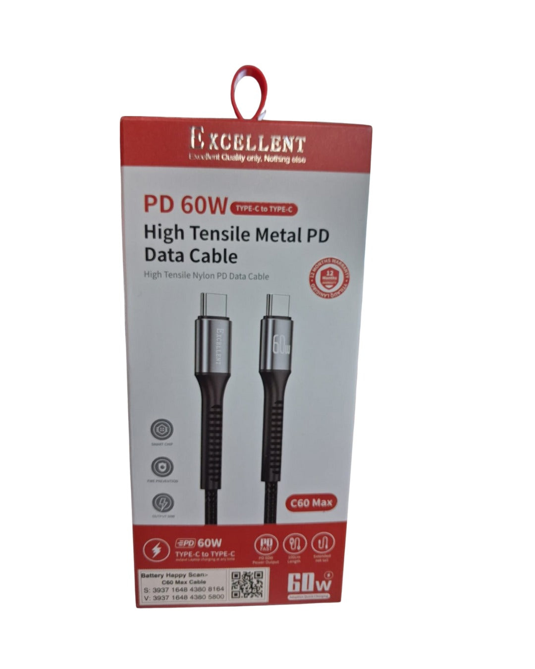 Excellent 60W PD Metal Fast Charging Cable | Laptop & Phone