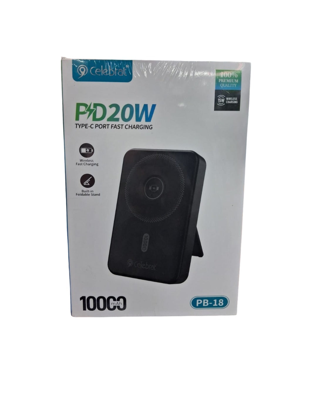 Celebrat PB-18 10,000mAh Wireless Power Bank | 20W PD Fast Charge