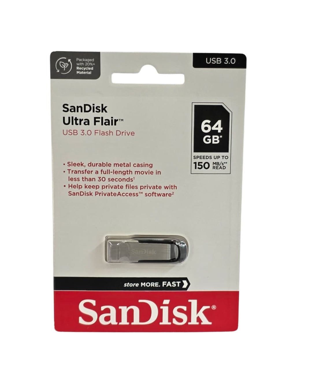 SanDisk Ultra Flair 64GB USB 3.0 Flash Drive | 150MB/s High Speed | Skysana Enterprises