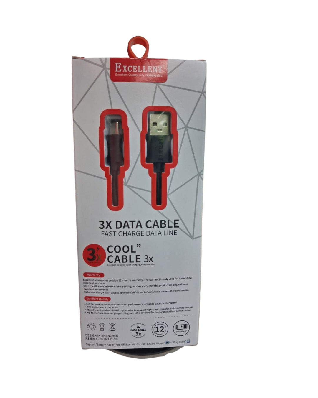 Excellent 3x Cool Data Cable| Ultra-Fast Charging & Sync