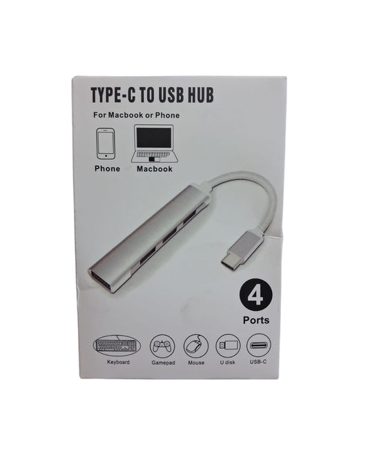 4-Port Type-C to USB 3.0 Hub | For MacBook & Smartphones
