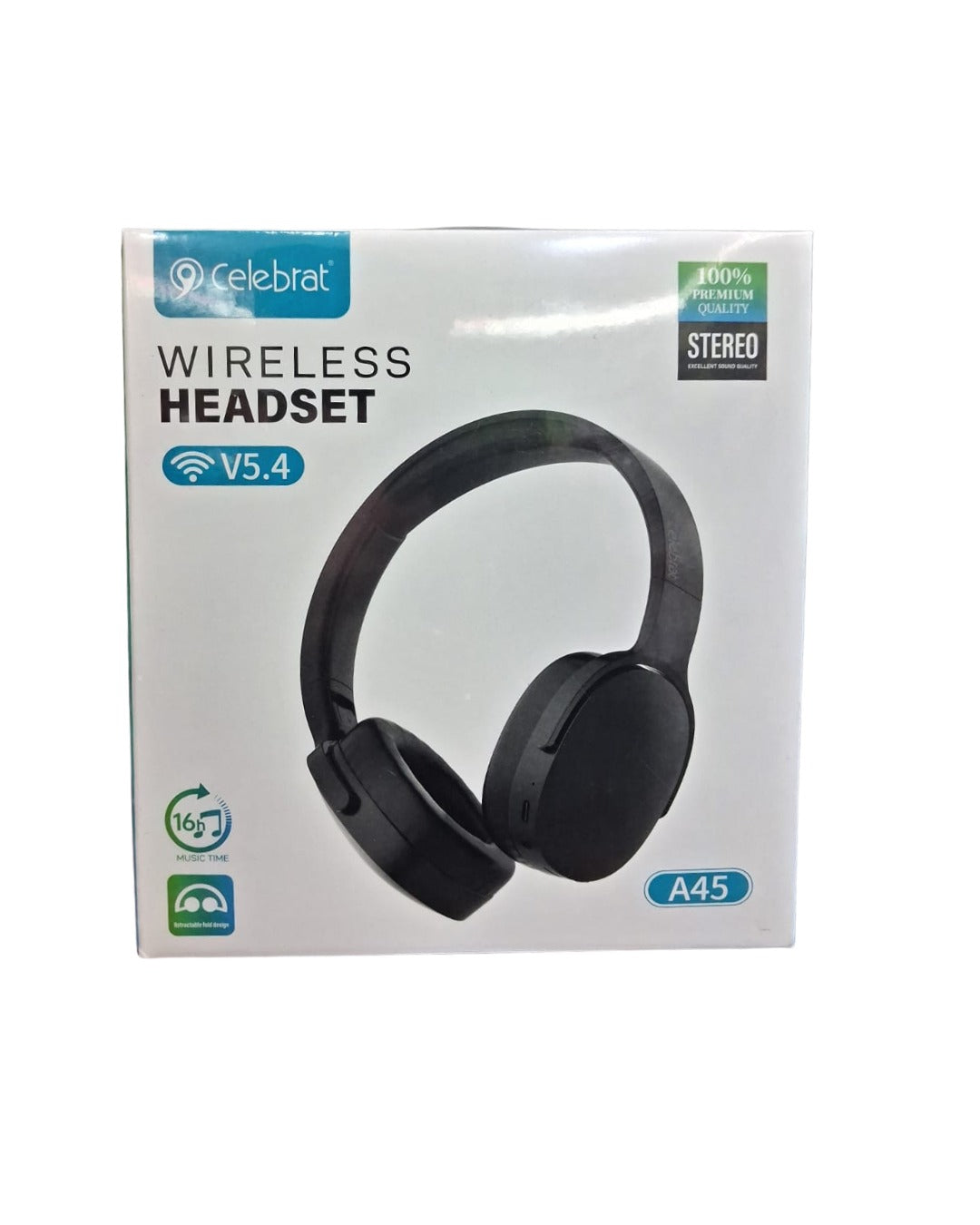 Celebrat A45 Wireless Headset | Bluetooth 5.4 Hi-Fi Stereo | Skysana Enterprises
