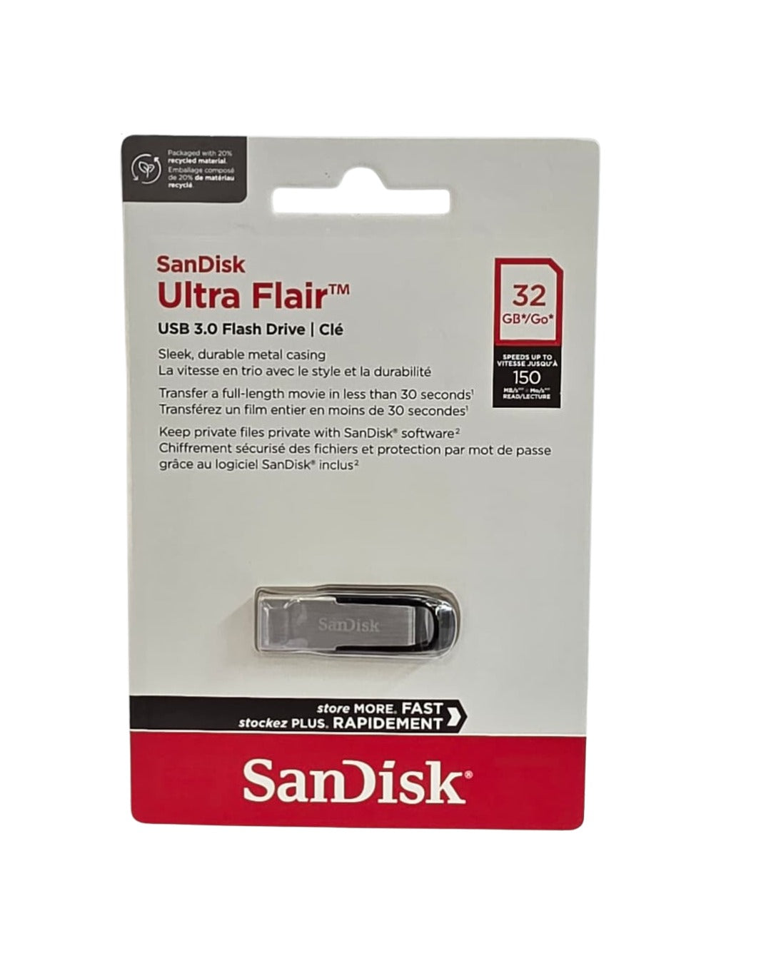 SanDisk Ultra Flair 32GB USB 3.0 Flash Drive | 150MB/s Metal Body | Skysana Enterprises