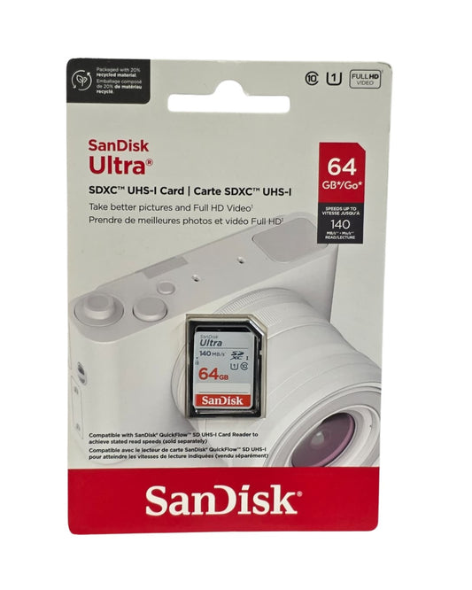 SanDisk Ultra 64GB SDXC UHS-I Card | 140MB/s Full HD Video | Skysana Enterprises