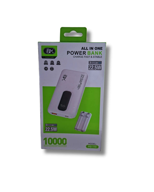 BK PD-110 All-in-One Power Bank – 10000mAh 22.5W Fast Charging