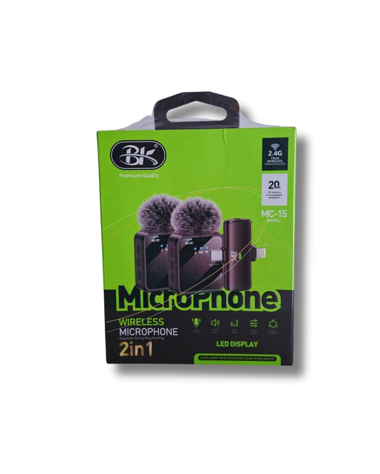 BK MC-15 Wireless Microphone 2-in-1